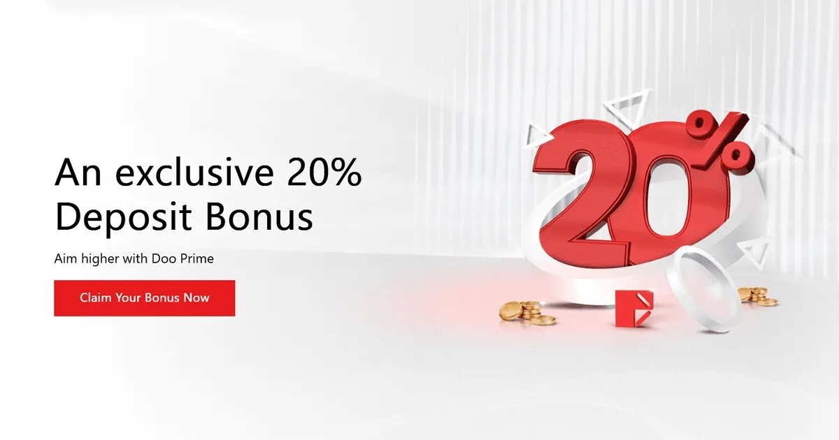 Exclusive 20% Forex Deposit Bonus Offered by Doo Prime
