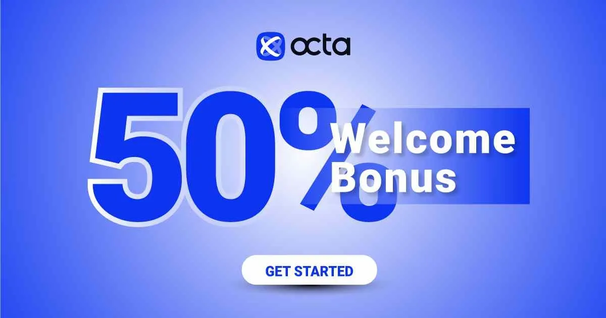 Receive a 50% Forex Bonus as a welcome bonus at Octa
